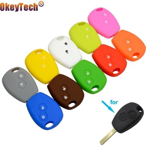 OkeyTech Silicone Car Key Cover Case 3 Buttons for Renault Clio Scenic Megane Duster Sandero Captur Twingo Modus Car Remote Key