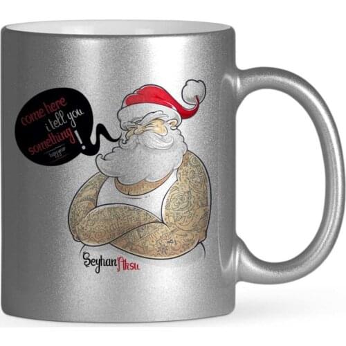 Personalized Santa Claus Happy birthday Silver Gilt Mug Cup-5
