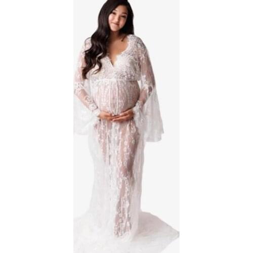 Lace V-Neck Kleid Mutterschaft Maternity Dresses For Photo Shoot Maternity Dresses Pregnant Woman Clothes maternity dresses