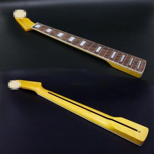 Fit Diy Maple Electric Guitar Neck 21fret 25.5inch Yellow Paint Unfinished #T