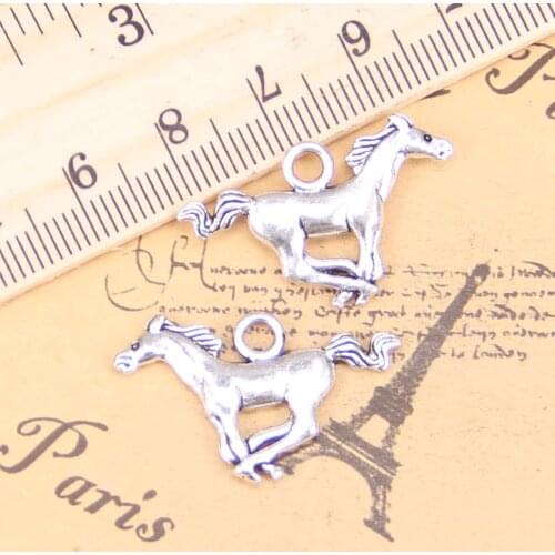 14pcs Charms running horse steed 12x28mm Antique Pendants,Vintage Tibetan Silver Jewelry,DIY for bracelet necklace