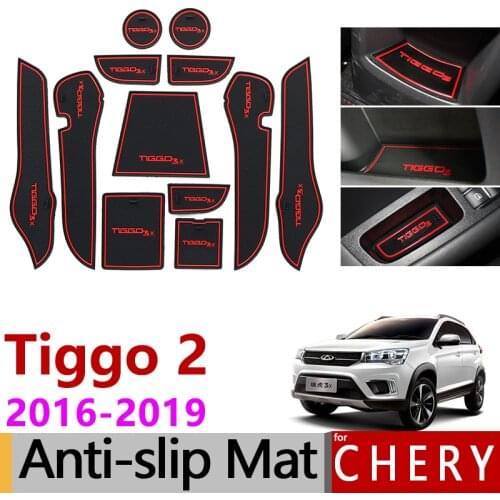 Anti-Slip Rubber Gate Slot Cup Mat for Chery Tiggo 2 2016 2017 2018 2019 Tiggo2 Tiggo 3x MVM X22 DR3 Accessories Car Stickers