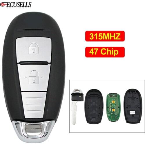 2 Button OEM Remote Car Key Smart Card Key Fob 315MHZ with 47 Chip ID47 Chip Uncut Blade for Suzuki Swift SX4 Vitara