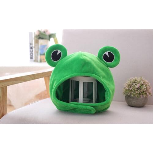 Cartoon toy green frog hat Childrens headwear Lovely big ear frog funny hat