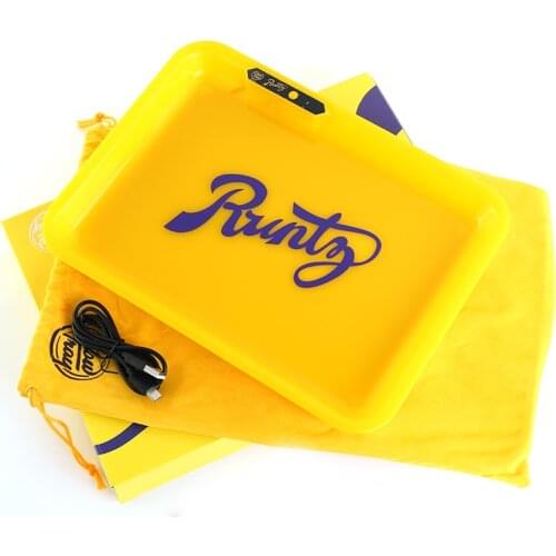 LED Weed Tobacco Herb Tray Grinder Plate Cigarette Glowing Rolling Tray Color Manual Control Glow Smoking Tray for Night Praty