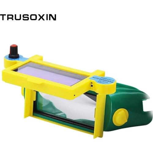 Solar Auto Darkening Cool Leather DIN9-DIN13 Shade Eara Eyes Mask Welding Helmet Eyeshade/Patch/Goggles