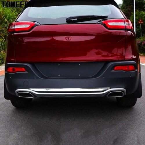 TOMEFON ABS Chrome Car Styling For Jeep Cherokee 2014 2015 2016 Outer Rear Trunk Bumper Guard Threshold Pad Pedals Tread Plates