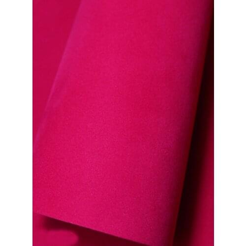 Good quality Rose Red Velvet Fabric Car Interior Wrap Film with free shipping Velvet PVC car sticker with air free bubbles