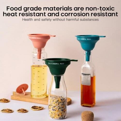 1pcs Silicone Folding Funnel Household Multifunctional Mini Oil Funnel Creative Wine Funnel Trumpet Kitchen Tools Accessories