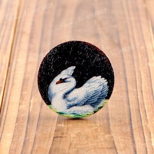 2Pcs 45mm Bird 3D Embossed Big Round Handmade Wood Cut Pendant make Necklaces, Bracelets,Brooch-(WIB-50)