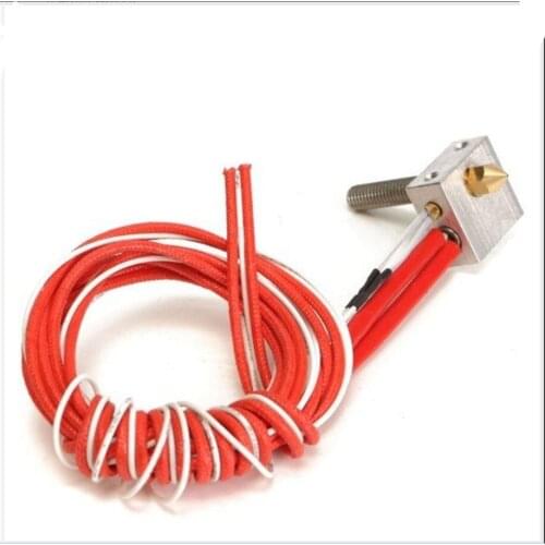 DuoWeiSi 3D Printer Parts 3Pcs Aluminum Heating Block Extruder Hot End For 3D Printer 1.75mm MK8 0.4mm Nozzle