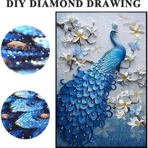 5D DIY Diamond Painting Full Round Embroidery Diamant Drawing Animal Landscape Special Shaped Peacock Decoration Gift Home Decor