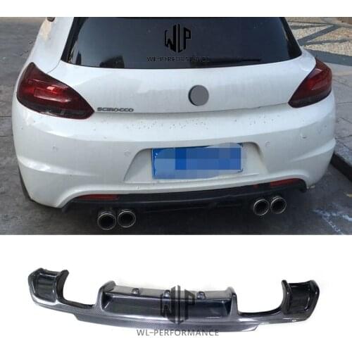VW Scirocco Carbon Fiber Rear Bumper Lip Diffuser Car Styling For Volkswagen Scirocco R-LINE Car Body Kit 2014-2016