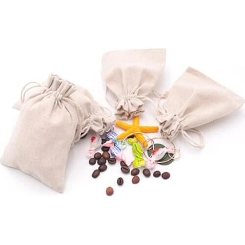 White Cotton Jewelry Bag Drawstring 10x14cm 100Pcs/Lot Jewelry Neckalace Packaging Bag Pouches Customize Logo