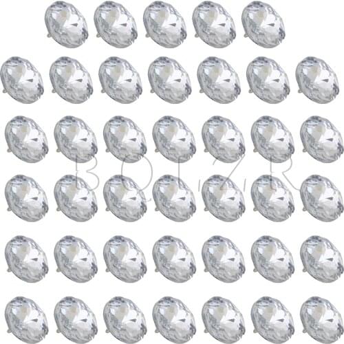 BQLZR 40pcs 25mm Dia Diamond Clear Crystal Charm Upholstery Sofa Sew Buttons