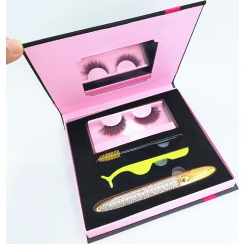 False Eyelash Case Packaging Eyeliner Pen Tweezers Package 1 Pair Mink Lashes Gift Box and Tray Bow Storage Boxes