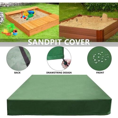 Sandpit Pool Sandbox Cover With Drawstring Dustproof Waterproof Bunker Outdoor Garden Children Toy Oxford Cloth Shelter Canopy