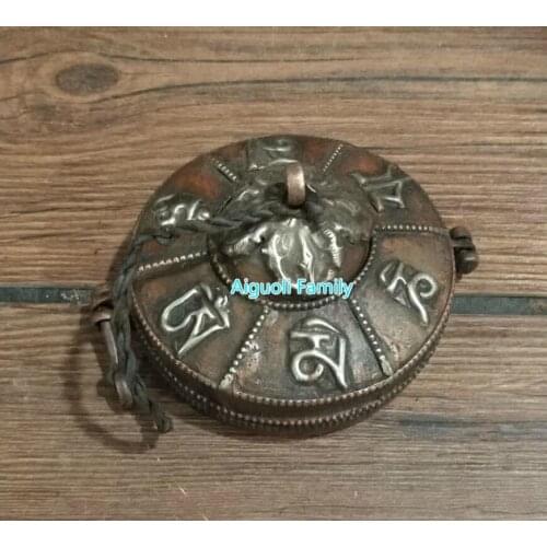 Diameter 9CM!!!Nepal/Asian antique Tibet Old Handwork 1 Pair Copper Bell With Box Statue From Traditional Tibetan Handicrafts 03