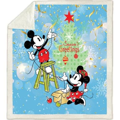 Home Textile Disney Christmas Comfy Soft Blanket Mickey Minnie Series Design Boys and Girls Sofa Bed Cute Cartoon Supplies