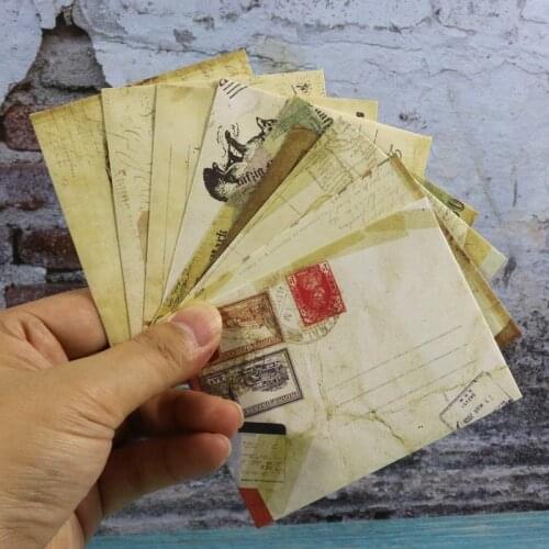 Kraft Paper Envelopes 120pcs 12 Patterns mix Mini Ancien Gift Paper Bag Party Cards Paper Bag Gift Envelopes