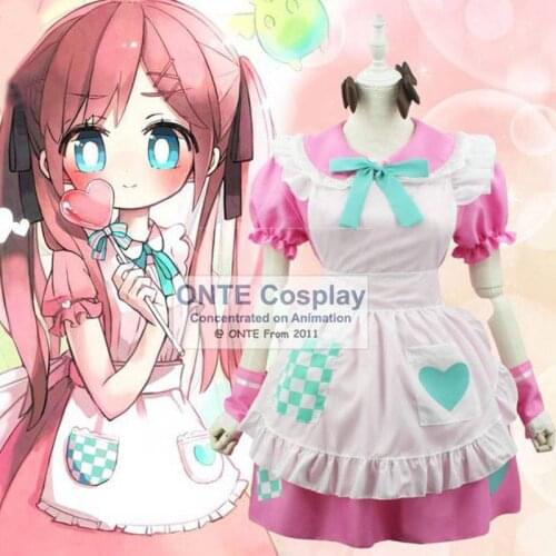 APH Axis Powers Hetalia UK Rosa Kirkland Cosplay Costumes Kawaii Women Fancy Lolita Maid Dress Pink for Halloween