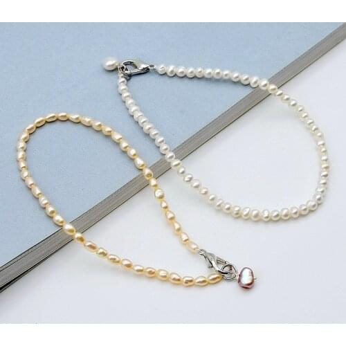 Small pearl bracelet, white / pink, 3.5mm diameter freshwater pearl, girl gift