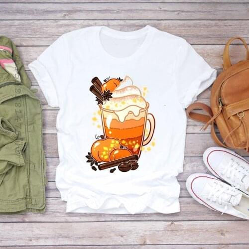 Soft Women Pumpkin Spice Season Cute Thanksgiving Halloween Lady T-Shirts Top Womens Graphic T Shirt Ladies Female Tee T-Shirt