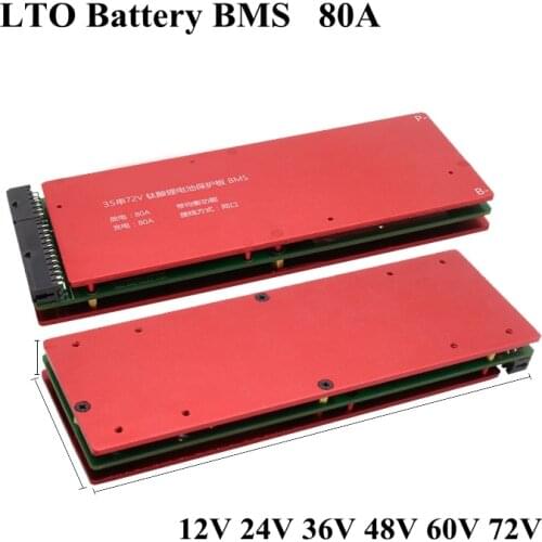 Customize LTO battery BMS 80A common port circuit protection board 2.4V lithium titanate battery BMS PCM 5S 12V 30S 72V 60V