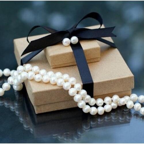 New Classic Favorite Pearl Necklace Earring 7-8mm White Real Pearl Wedding Bridesmaids Love Gift Fiine Jewelry For Women