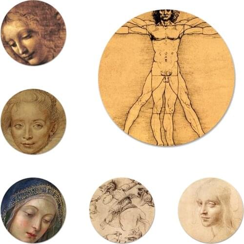New Arrival Italy leonardo da vinci art Icons Pins Badge Decoration Brooches Metal Badges For Clothes Backpack Decoration