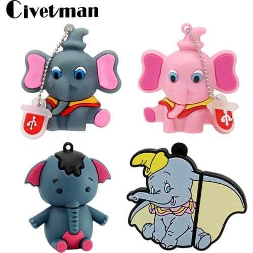 New Pen Drive USB 2.0 Flash Drive Gray Elephant Pendrive 64GB USB Flash Drive Memory Stick Disk 8GB 16GB 32GB External Storage