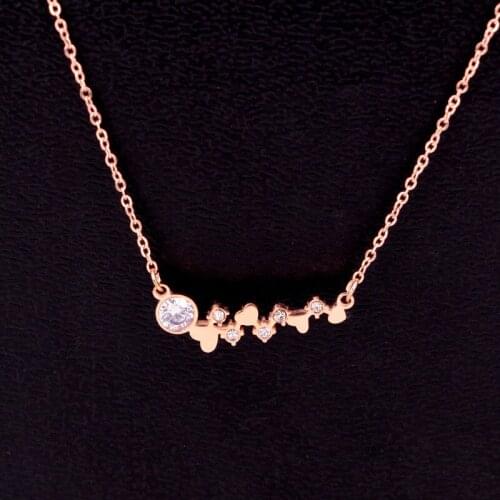 New Stainless Steel geometric Round Star Crystal Love Heart Pendant Necklaces Women Female Lady Party Gift factory price