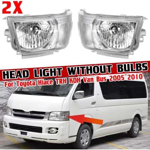 Pair Headlights Front Head Lights Lamp Shell For Toyota Hiace TRH KDH Van Bus 2005-2010 Car Light Assembly 2006 2007 2008 2009