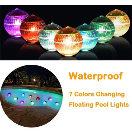 Floating Pool Lights Solar Power Swimming Pool LED Light Waterproof 7 Colors Changing Pool Decor Light for Bathtub Party Garden