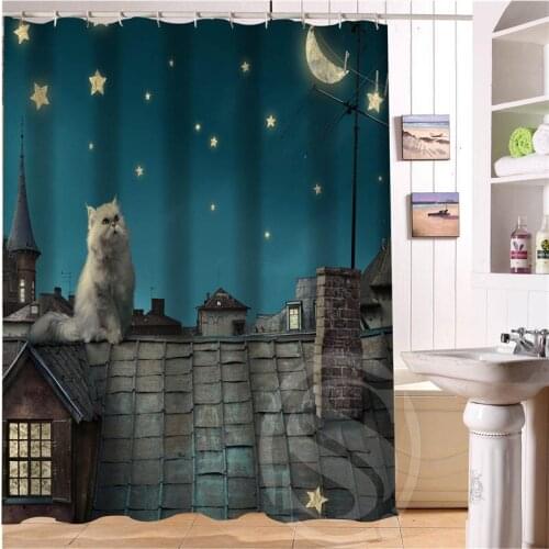 Custom Popular lovely Cat Shower Curtain Bathroom decor waterproof shower curtain Drop Shipping SQ0616-NVR66
