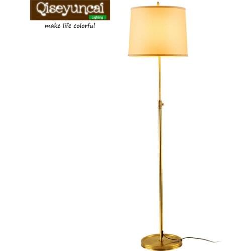 Qiseyuncai 2018 new American Village Copper Floor lamp Simple Garden Living room Study Bedroom Bedside lamps