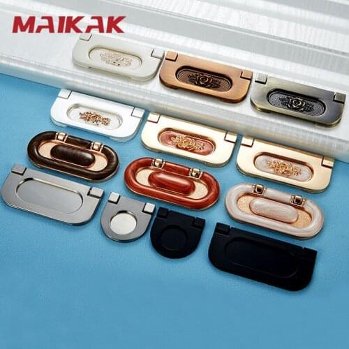 MAIKAK 64mm Zinc Alloy Modern Embed Knobs Kitchen Cabinet Cupboard Door Drawer Handles Wardrobe Hidden Pulls Furniture