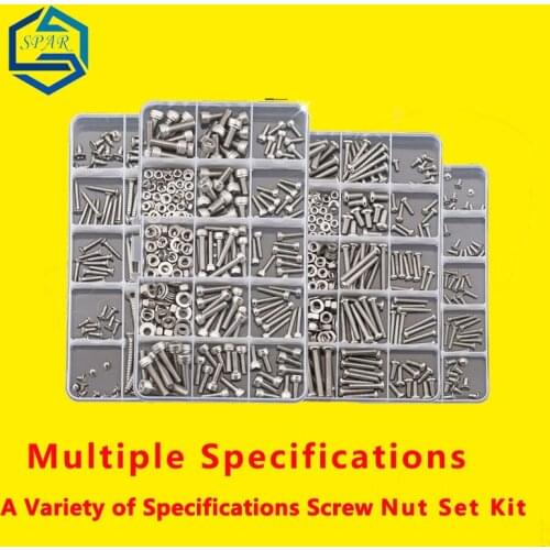 Grub Self Tapping Screw Hex Socket Nut Bolt Screw Round /Cup /Countersunk Head Screw Flat Washer Household Set/Kit 304/Nylon