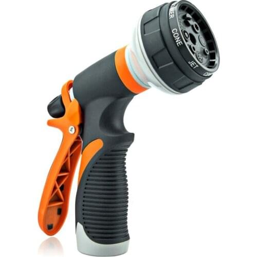 Hose Nozzle Garden Hose Nozzle Hose Spray Nozzle Leak Free High Pressure Heavy Duty 8 Pattern For Watering Plant Washing Cars Pe