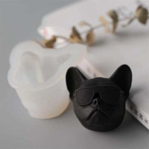 Eyeglass Dog Plaster Aromatherapy Silicone Mold DIY Candle Soap Mould Fondant Chocolate Baking Molds Candle Making Supplies