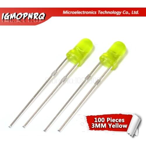 100pcs Yellow light-emitting diodes Yellow turn Yellow 3mm led