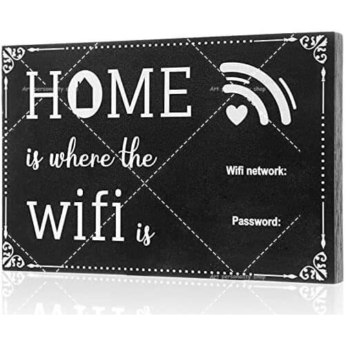 WiFi Password Sign Table Decors Home Tin Sign Table Decor Board Craft Topper Letter Welcome Party Plaque for Home and Business