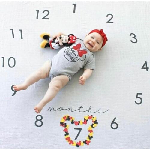 Newborn Baby Unisex Blanket Infant Photography Blanket Monthly Flowers Numbers Baby Photo Prop Accessories