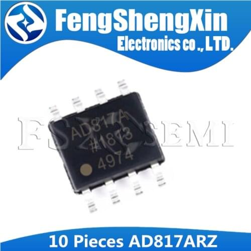 10PCS AD817ARZ SOP8 AD817 SOP AD817A AD817AR SOP-8 High Speed, Low Power Wide Supply Range Amplifier IC