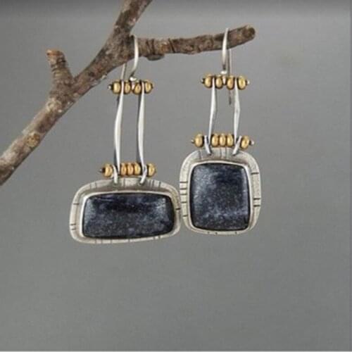 Vintage Handmade Asymmetric Geometric Earrings Alloy Rectangle Strip Boho Pendientes Indian Earring 2019 Elegant Jewelry