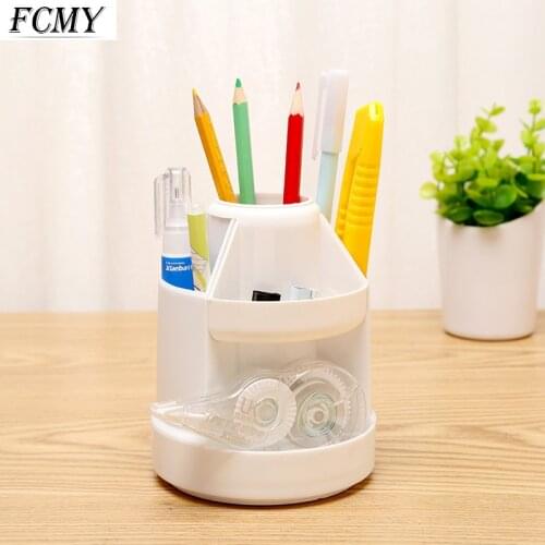 360 Degree Rotating Multifunction Pen Holder Creative Large Capacity Desktop Storage Box Pencil Organizer School Stationery