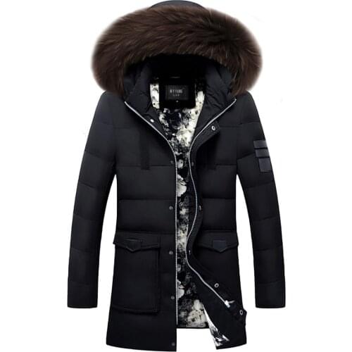WBDDT Winter Hooded Duck Jacket Mens Water Proof Long Jackets and Coats Long Coat Warm Streetwear Men Black Windbreakers Clothes
