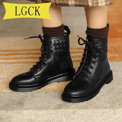 Plus Size 34-39 Fashion Warm Plush Genuine Leather Women Shoes for Winter Woman Casual Jason Martins Spring Female Ankle Boots