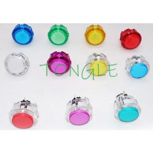 10 pcs Transparent No LED Arcade 30mm Push Button Copy SANWA Replace OBSF-30 OBSN-30 for DIY Raspberry pi MAME PC Pandora Game