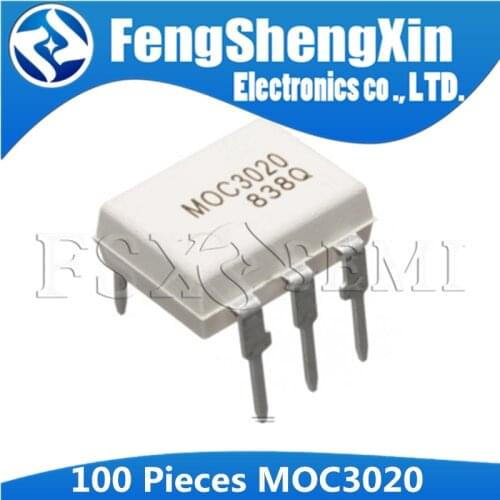 100pcs/lot MOC3020 DIP-6 OPTOCOUPLERS MOC3020M DIP
